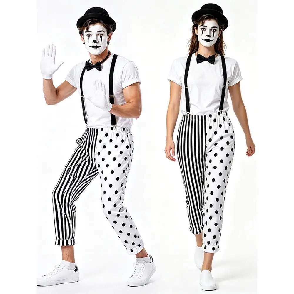 Setelan Badut Mime Hitam Putih - Anime Cosplay Couple ulasan dan harga