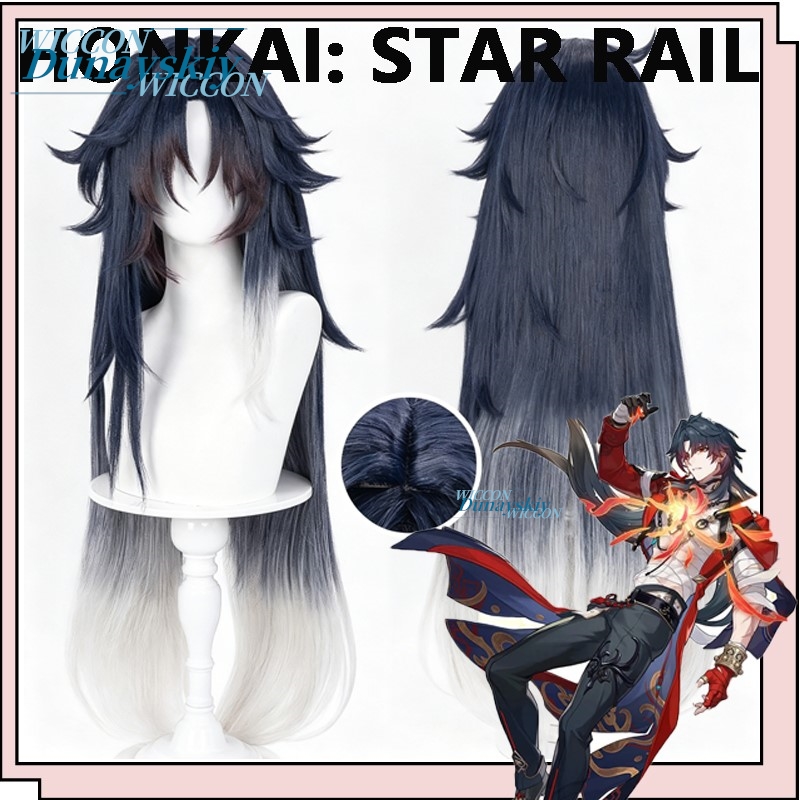 Wig Cosplay Game Honkai Star R - Anime Cosplay Blue Hair ulasan dan harga