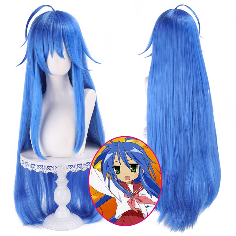 Wig Cosplay Anime Lucky Star K - Anime Cosplay Blue Hair ulasan dan harga