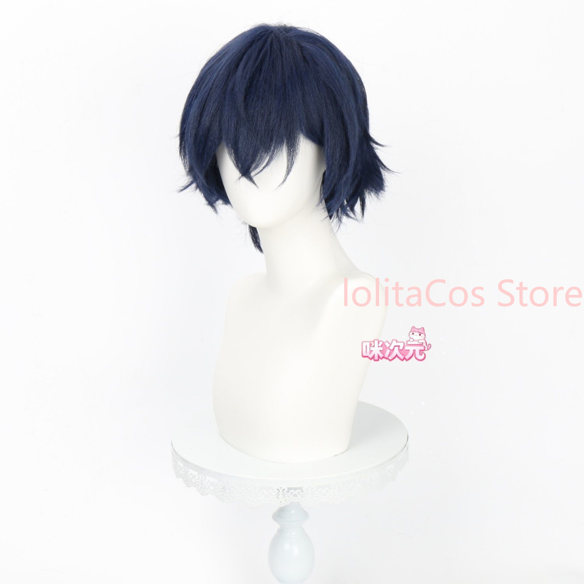 Wig Cosplay Genshin Impact Val - Anime Cosplay Blue Hair ulasan dan harga